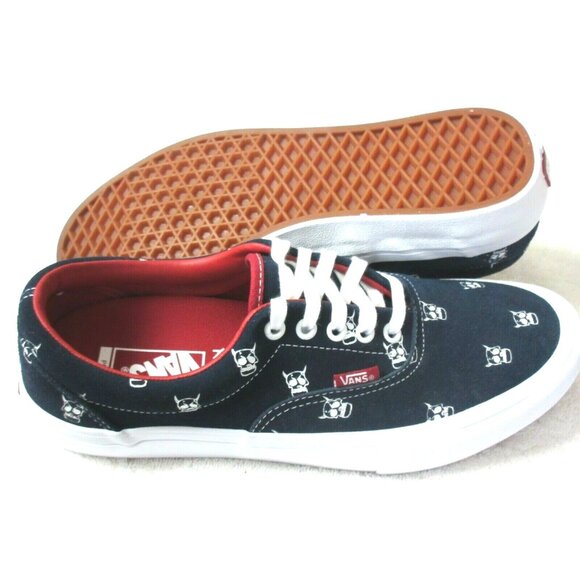 Vans Men's Era Pro Kader Sylla Canvas Shoes Skull Logo Navy Blue White Size 9 - Picture 1 of 5